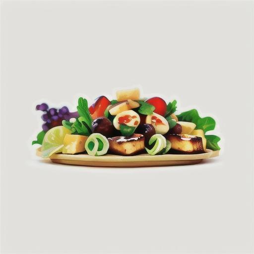 White balsamic grape & haloumi salad