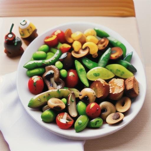 Air Fryer Teriyaki Snap Peas and Mushrooms