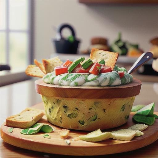 Skinny Spinach Dip in a Bread Bowl