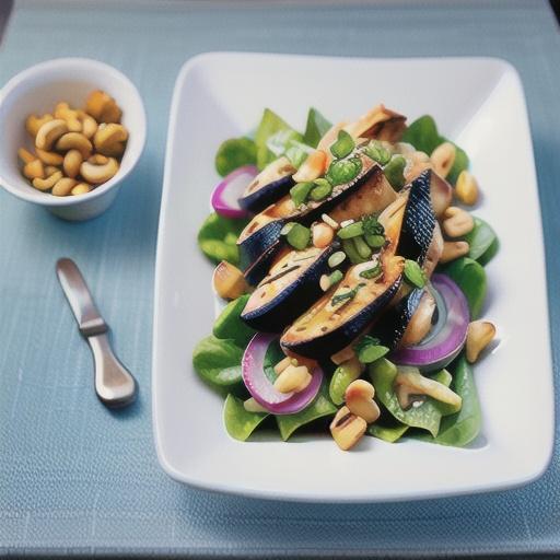 Warm chicken, peanut and Chinese cabbage salad