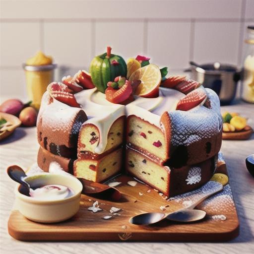 Rhubarb yoghurt cake