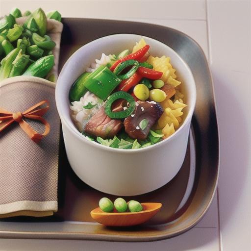 Hoisin lamb with beans and pak choy