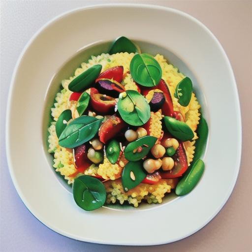 Curried Couscous with Spinach and Chickpeas