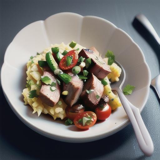 Pan-fried lamb and tomatoes with parsnip mash