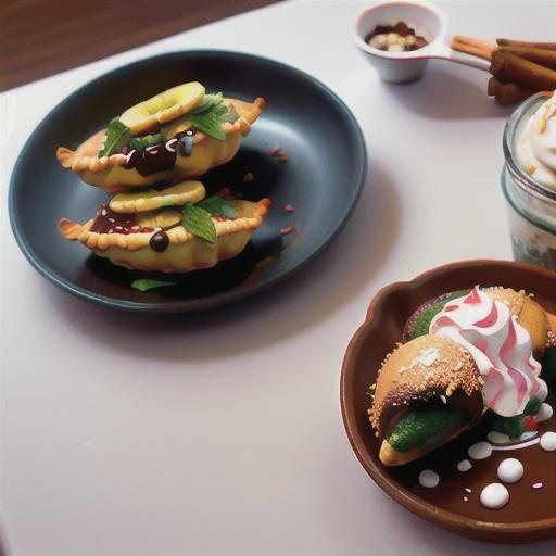 Air-Fried Chocolate-Banana Empanadas with Cinnamon Whipped Cream
