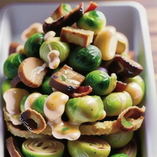 Brussels Sprout Slaw with Honey-Mustard Dressing