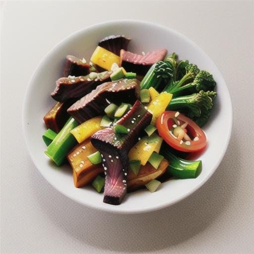 Wasabi beef with Chinese broccoli