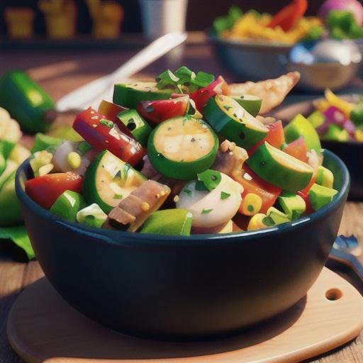 Garden Veggies and Beef Salad