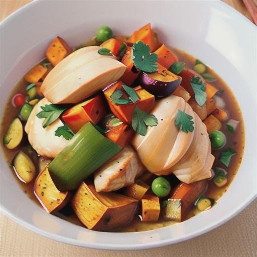 Lower-GI chicken tagine with sweet potato and ginger