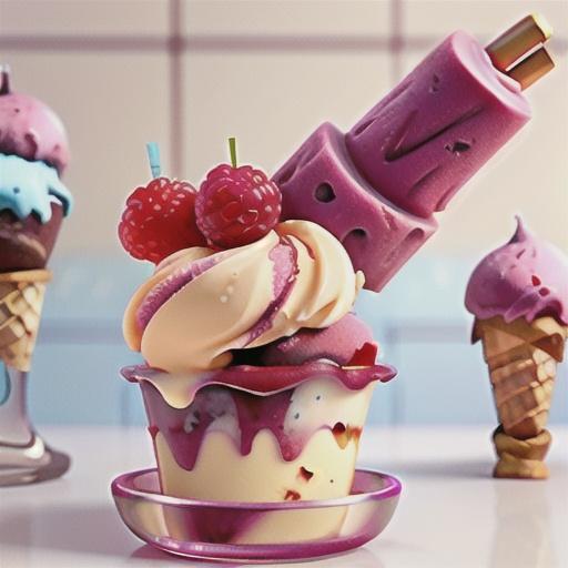 Plum and raspberry ripple ice-cream
