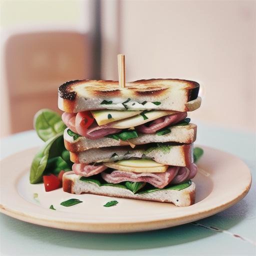 Salami and spinach toasties