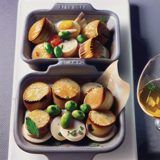 Veal cutlets with white wine, tomatoes, olives & capers