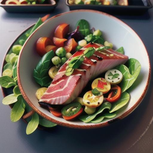 Seared Ahi Tuna with Watercress, Chile, and Ginger Salad