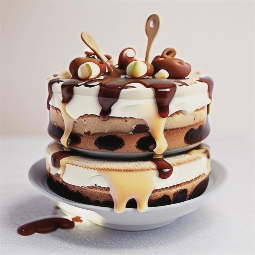 White chocolate tiramisu with caramel sauce