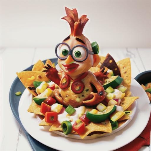Roast chicken nachos