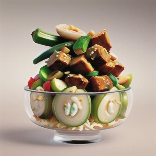 Chilli pork with sweet pickled cucumber