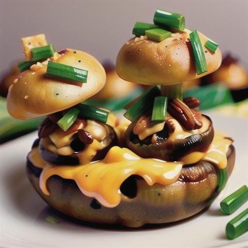 Cheddar Pecan Stuffed Mushrooms