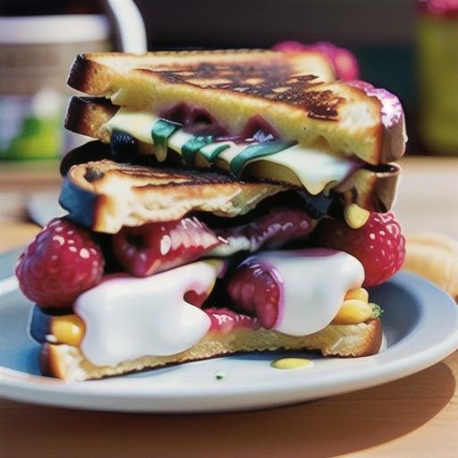 Raspberry, Brie and Blue Grilled Cheese