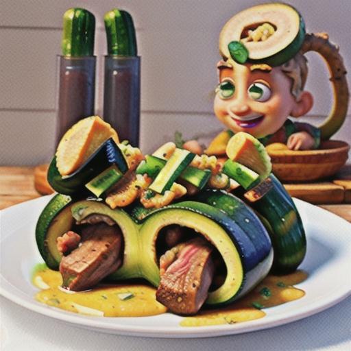 Lamb stuffed zucchini