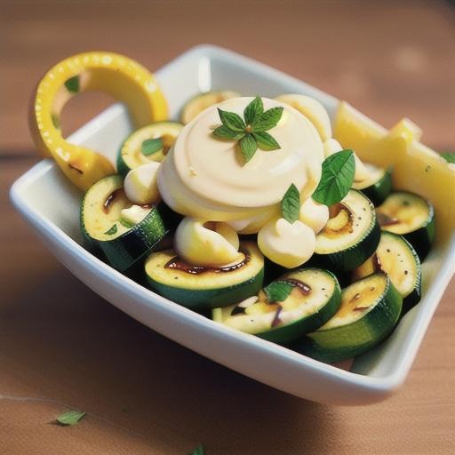 Cream Cheesy Cubed Zucchini with Lemon and Oregano