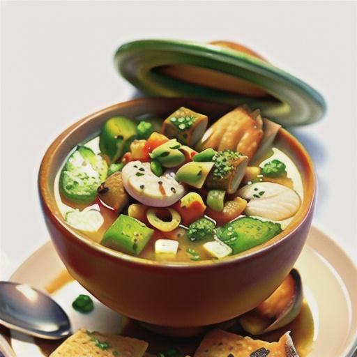 Fish minestrone with pesto