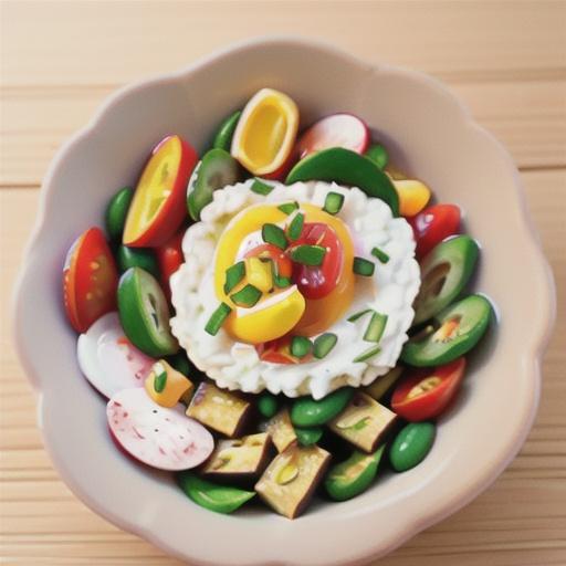 Brown rice, bean & egg salad