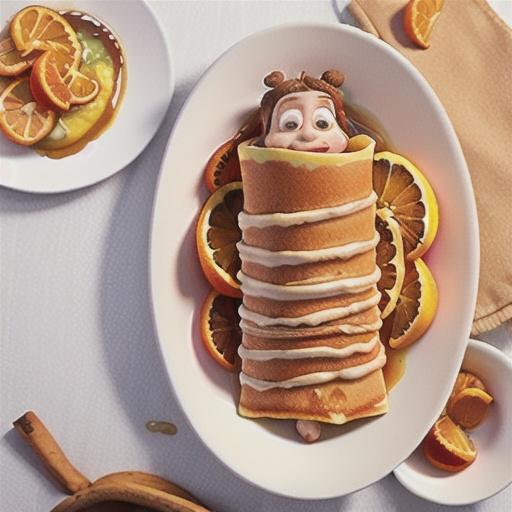 Crepes with cinnamon oranges