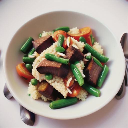 Moroccan beef with couscous and green beans