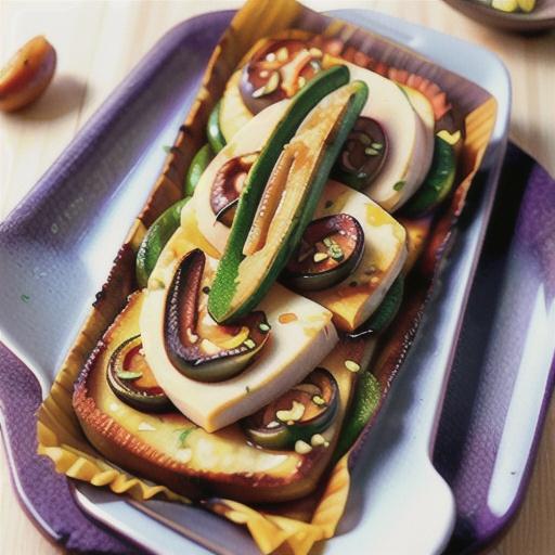 Haloumi, herb and eggplant bake