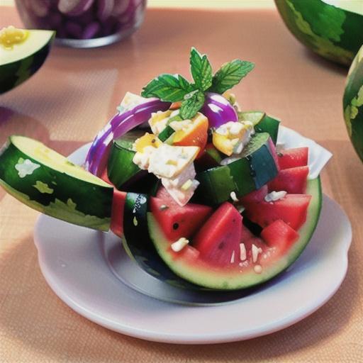 Watermelon Cucumber Salad