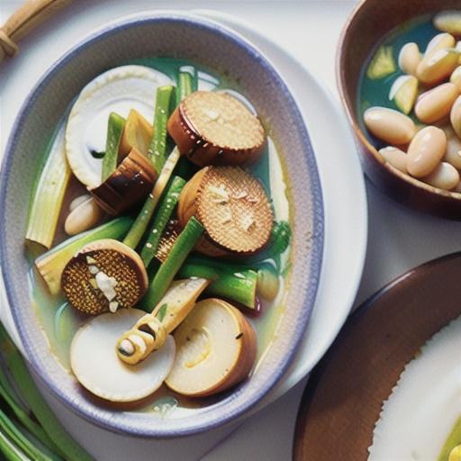 Roast leek, garlic and white bean soup