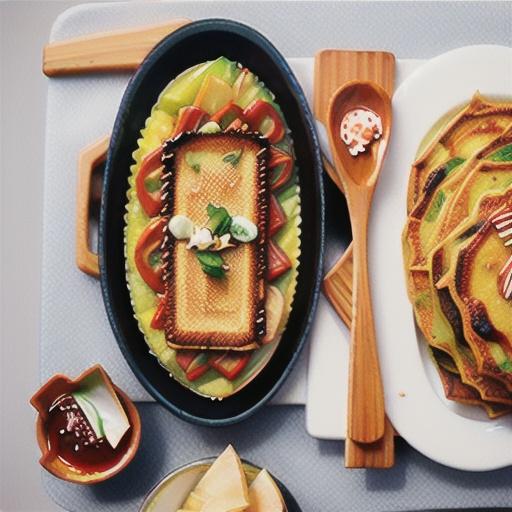 Kimchi Jun (Kimchi Pancake) and Dipping Sauce