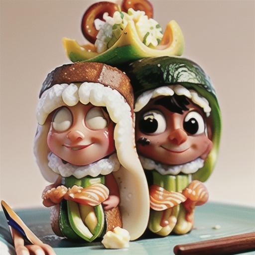 Smoked salmon and avocado sushi