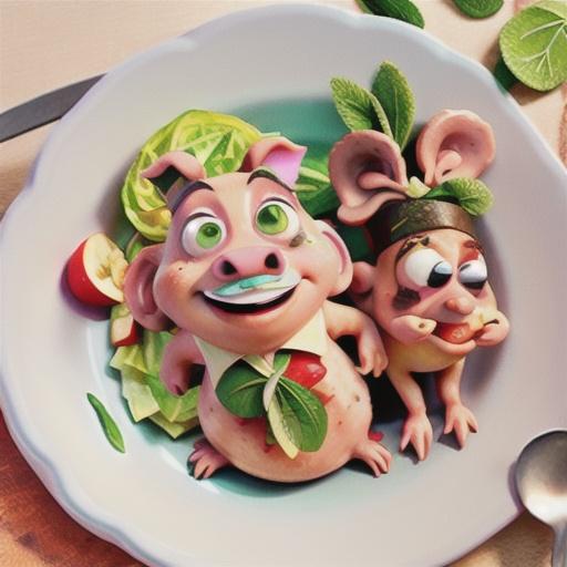 Pork with apple, sage and cabbage