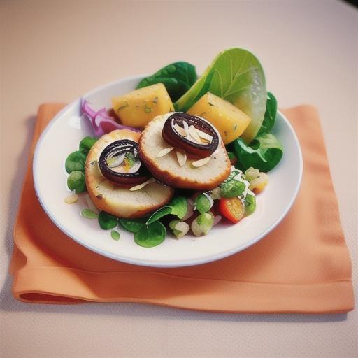 Pork cutlets with pear salad & polenta