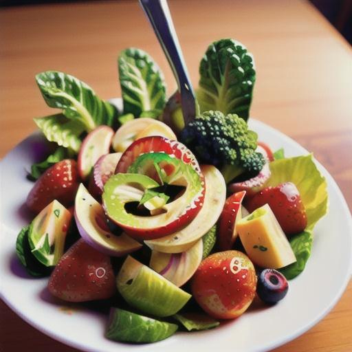 Romaine-Broccoli Salad with Strawberries