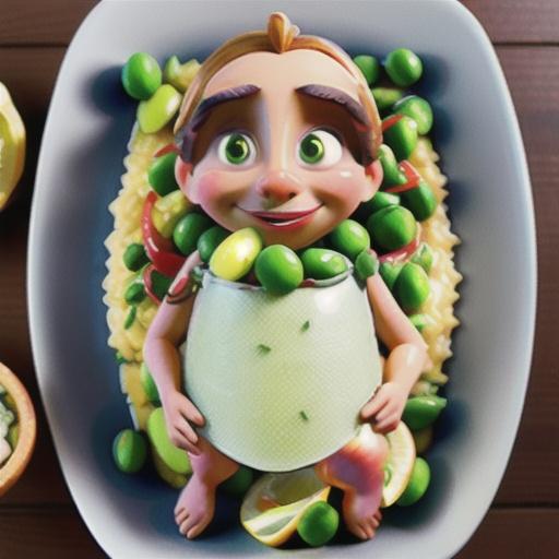 Hot-smoked trout, pea & lemon risotto