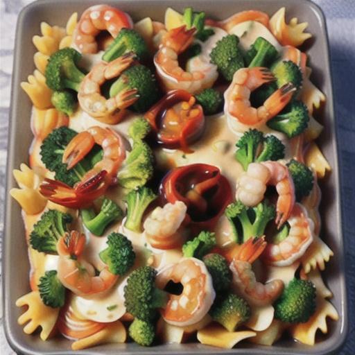 Shrimp Alfredo Broccoli Bake
