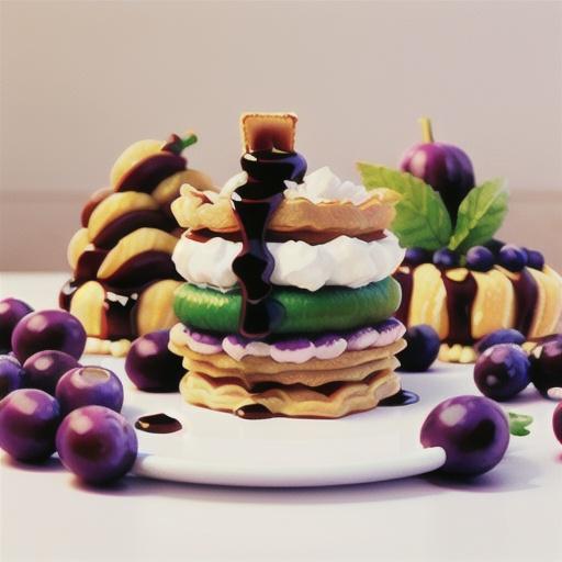 Caramel grape mille-feuille