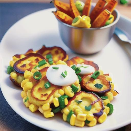 Corn and sweet potato fritters