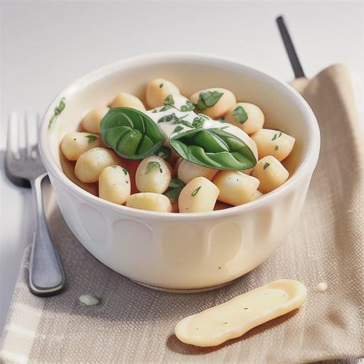 Gnocchi with three-cheese sauce