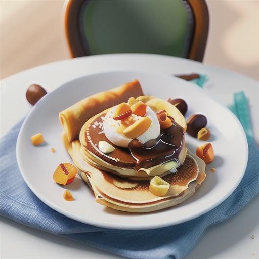 Brandied caramel mandarins with crepes