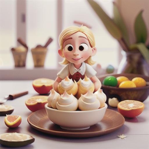 Vanilla meringues with star anise grapefruit