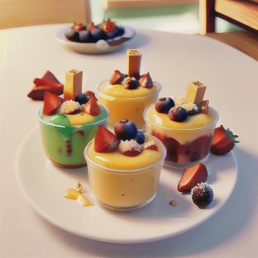 Vanilla berry puddings