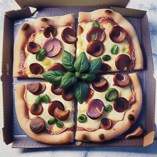 Pizza with kalettes and pancetta