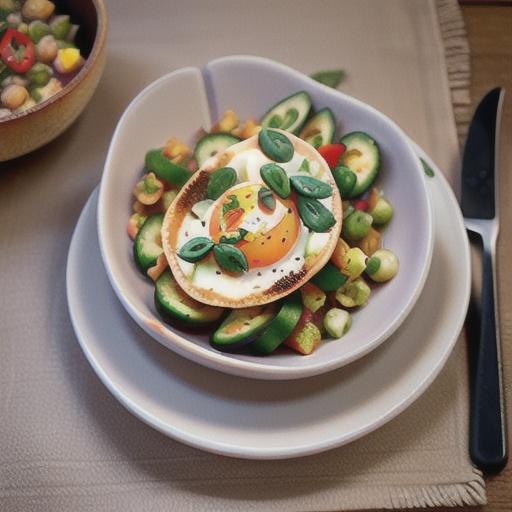 Refried lentils with eggs & salsa