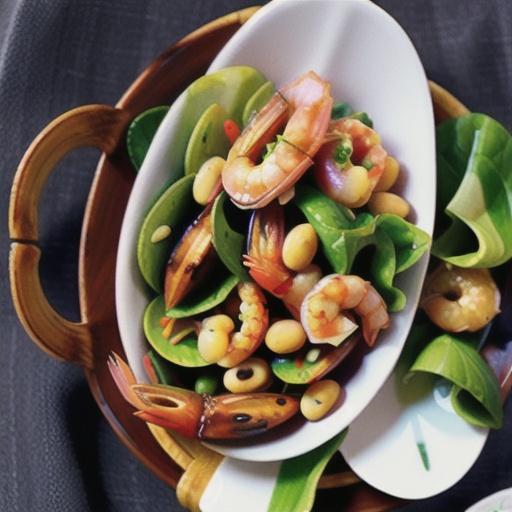 Tuscan white bean and prawn salad