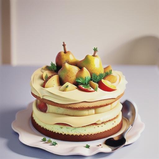 Pear, orange and thyme shortbread cake recipe