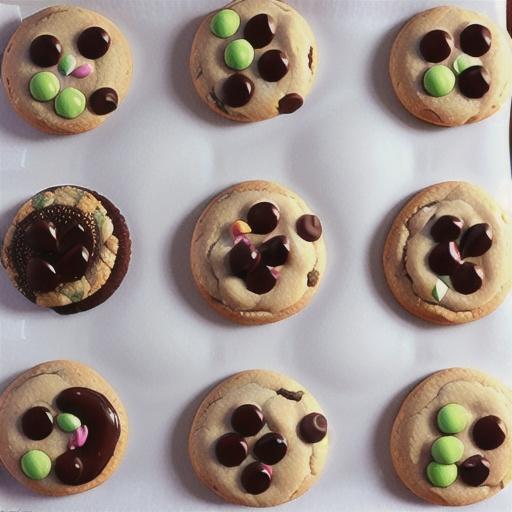 Chocolate Chip-Sprinkle Cookies with M&Ms