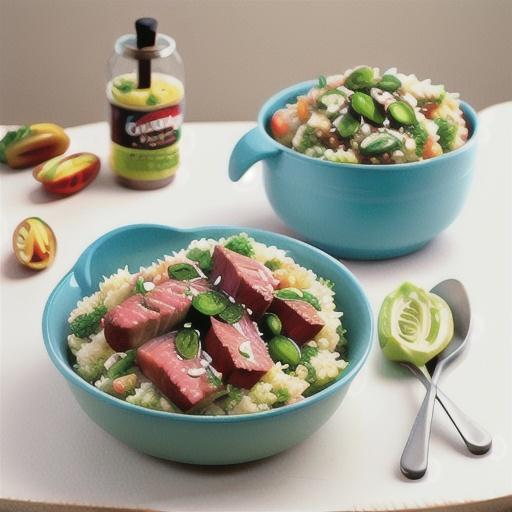 Pork with couscous tabouli